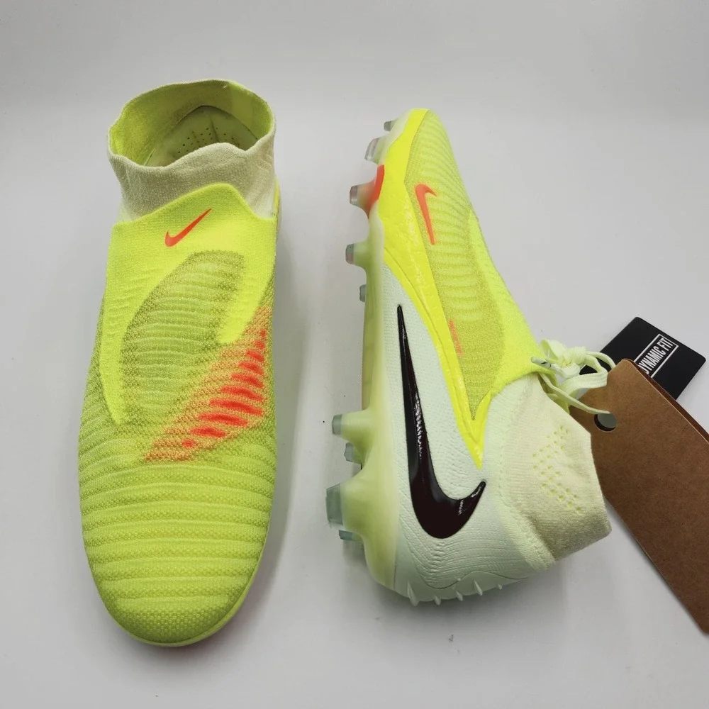 Mens Size 6.5 Nike Cleats Phantom 6 High Elite FG Crimson Limelight HJ2147-800